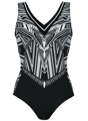 Sunmarin - Badpak - zwart met print