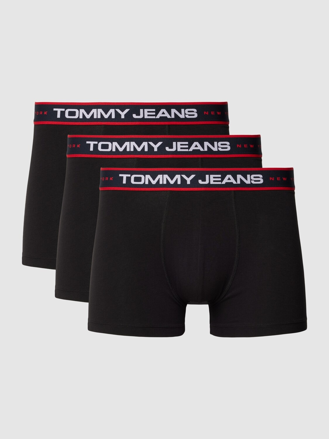 Tommy Hilfiger Jeans- Boxershort met labelstitching in een set van 3 stuks, - model &#39;NEW YORK - zwart
