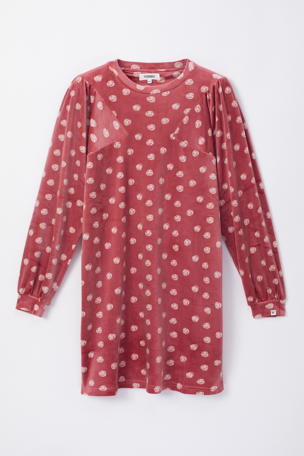 Woody - Slaapkleedje in Velours - Roze met Bollen