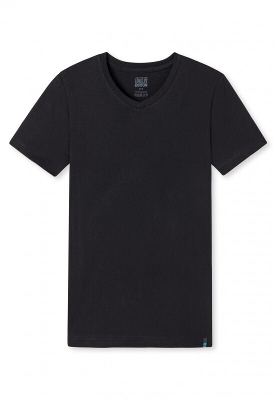Schiesser - Long Life Cotton - Shirt met korte mouwen - Zwart