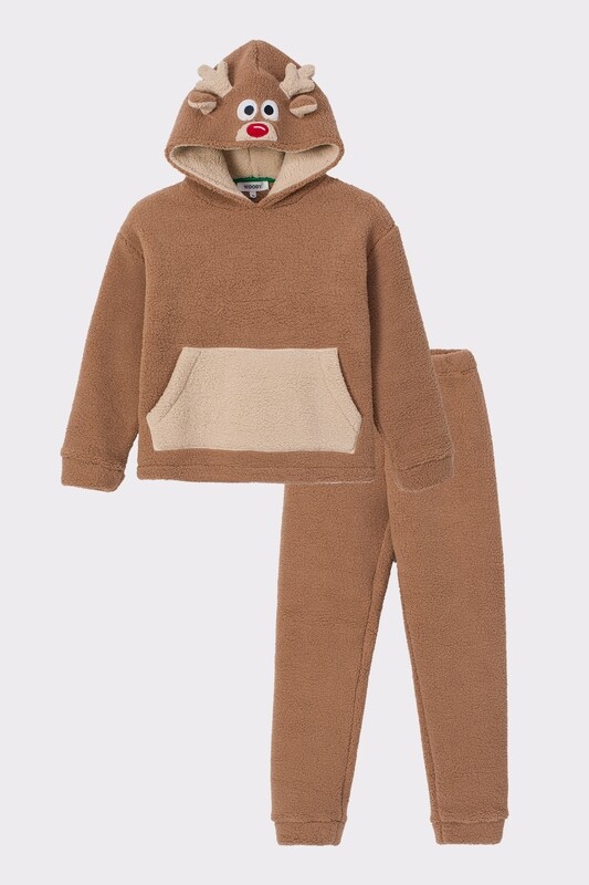 Woody - Eindejaarscollectie - Huispak van teddystof