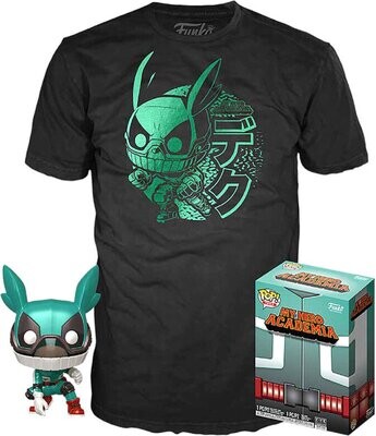 Funko Pop! &amp; Tshirt Box: My Hero Academia - Deku with Helmet (Size Medium)