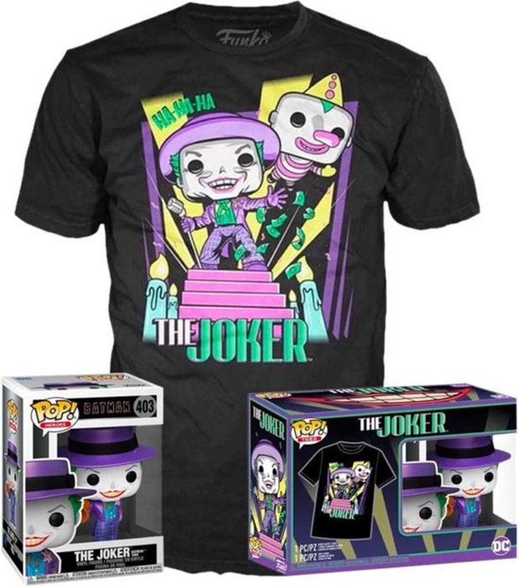 Funko DC Comics POP! &amp; Tee Box Batman 89 Joker with Speaker - maat Smal