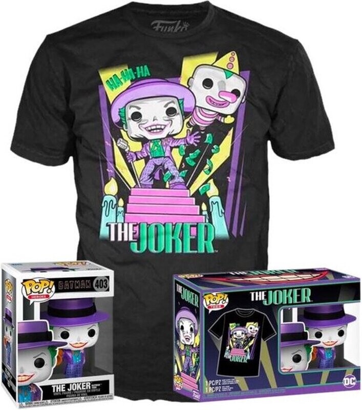 Funko DC Comics POP! &amp; Tee Box Batman 89 Joker with Speaker - maat Smal