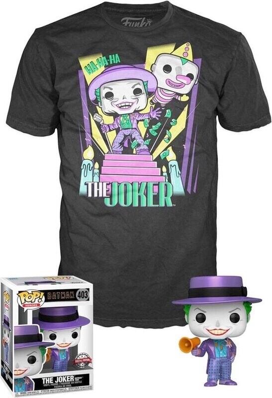 Funko DC Comics POP! &amp; Tee Box Batman 89 Joker with Speaker - maat Smal