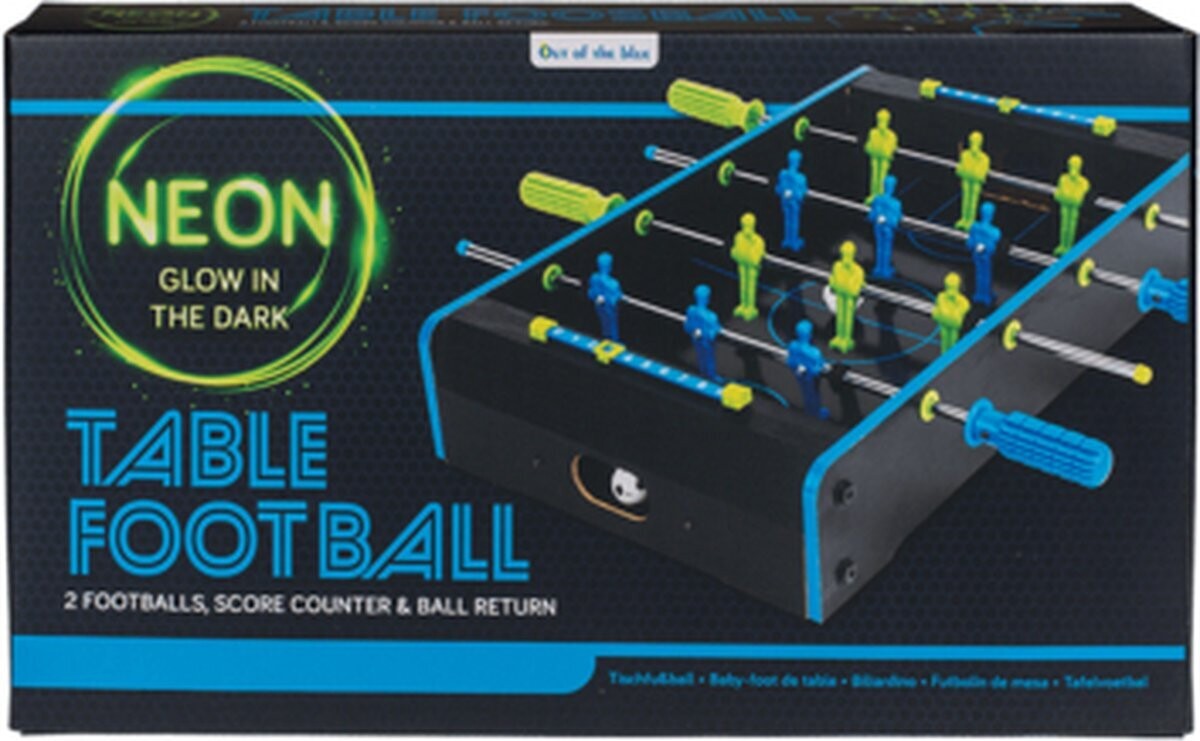 Tafelvoetbalspel - tafelvoetbal voor op tafel - Kicker, glows in the dark - 48,5 x 30,5 x 9 cm