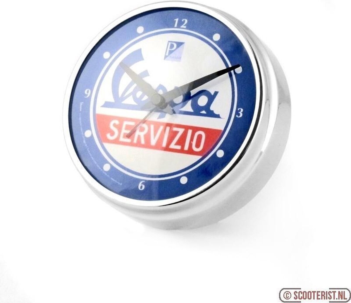Wandklok / wekker Vespa Servizio - Metaal / Glas - Ø12 cm