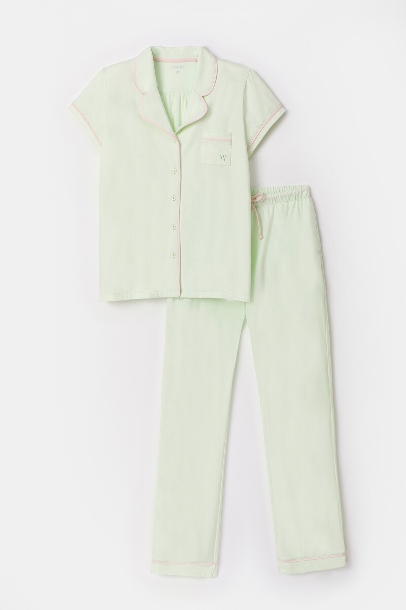 Woody - Dames Pyjama - Pastelgroen