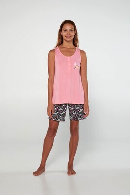 Vamp - Damespyjama - Pink Geranium - 50% katoen/50% modal
