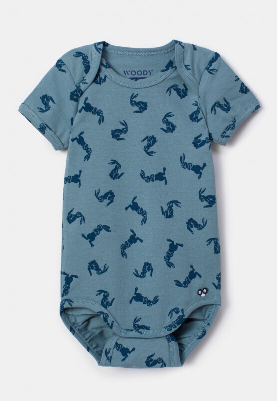 Woody - Body korte mouw - Blauw Haas