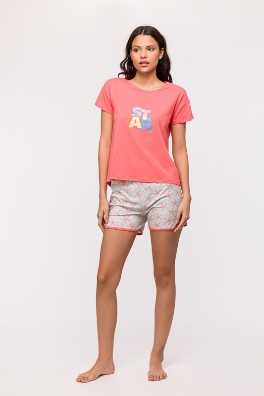 Woody - Meisjes/Dames Pyjama - Koraalrood