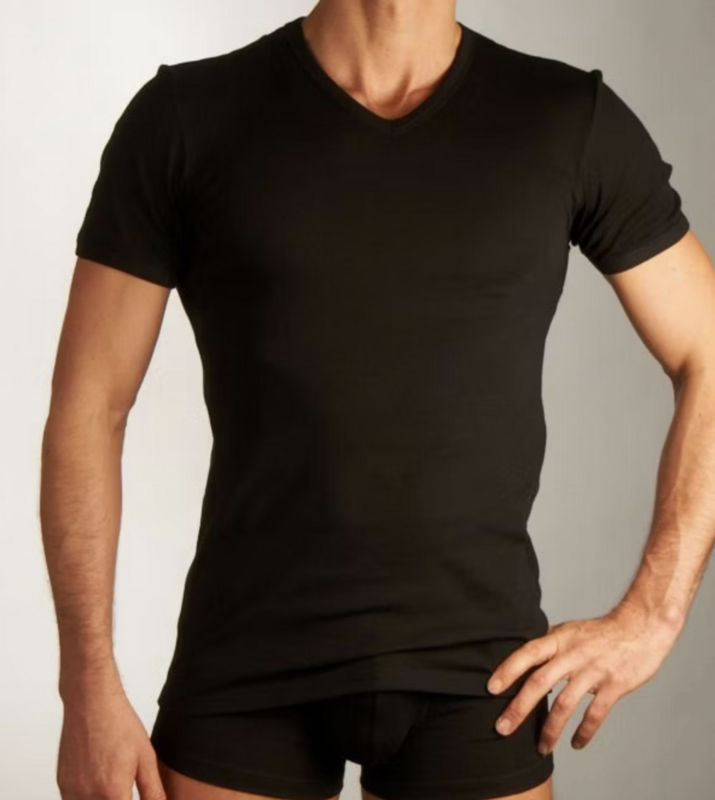 Schiesser - Selected Premium - Retro Rib - TShirt - zwart