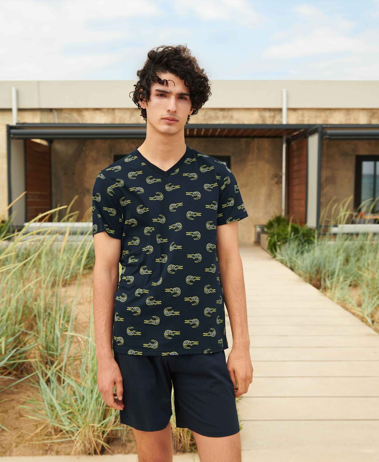Vamp - Heren Pyjama - Donkerblauw Krokodillen