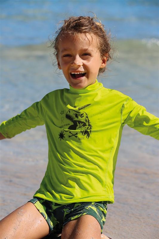 Wavebreaker - Jongens Zwembroek - Groen met Dinomotief