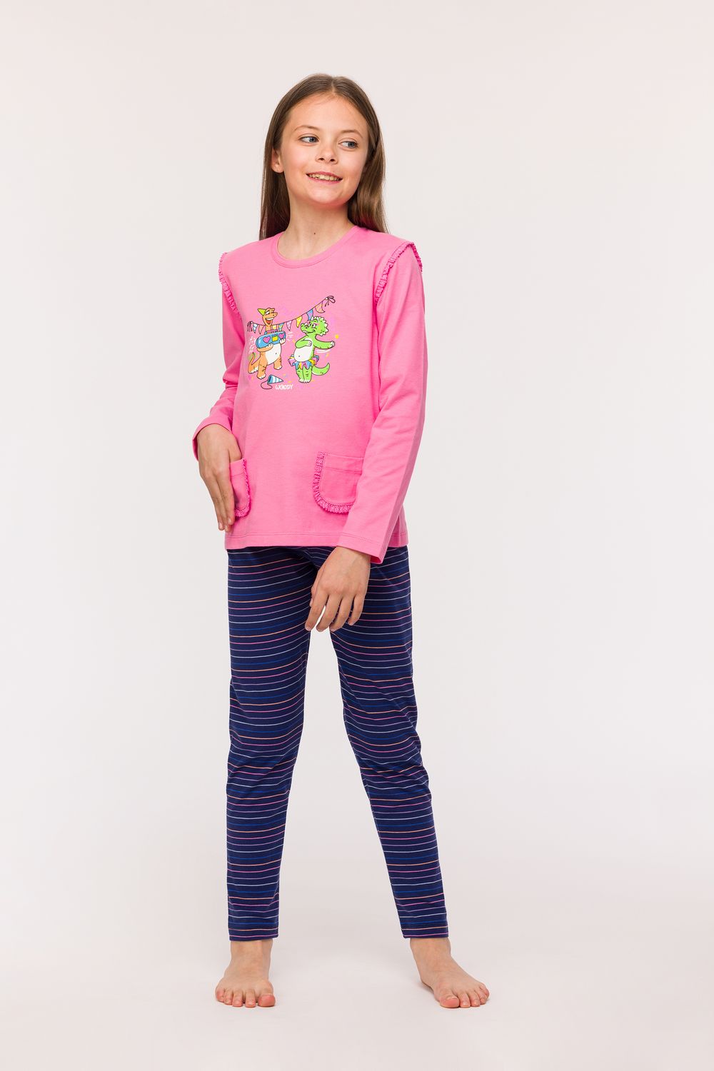 Woody - Meisjes-Dames Pyjama, roze