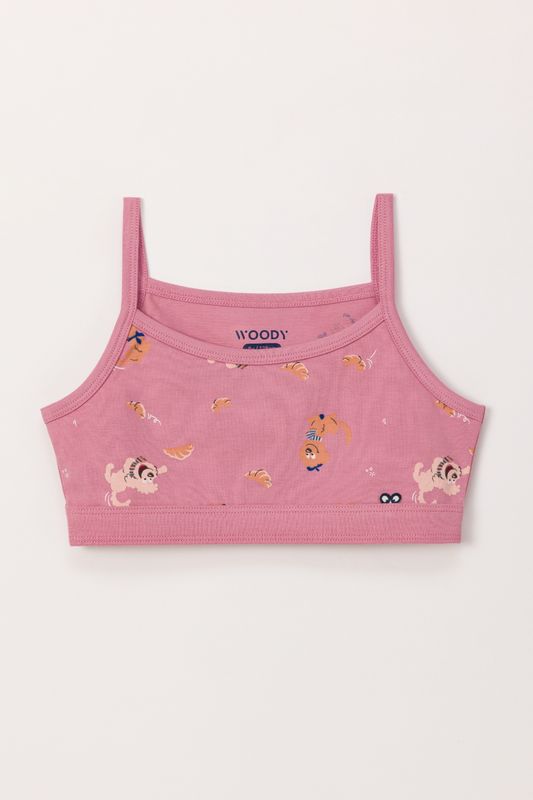 Woody - Topje - Roze met Labradoodle Print