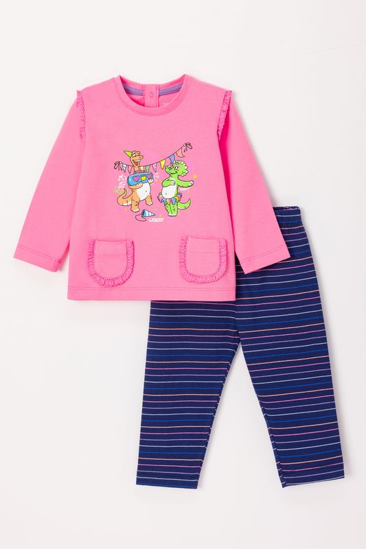 Woody - Baby Meisjes Pyjama - Roze