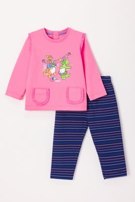 Woody - Baby Meisjes Pyjama - Roze