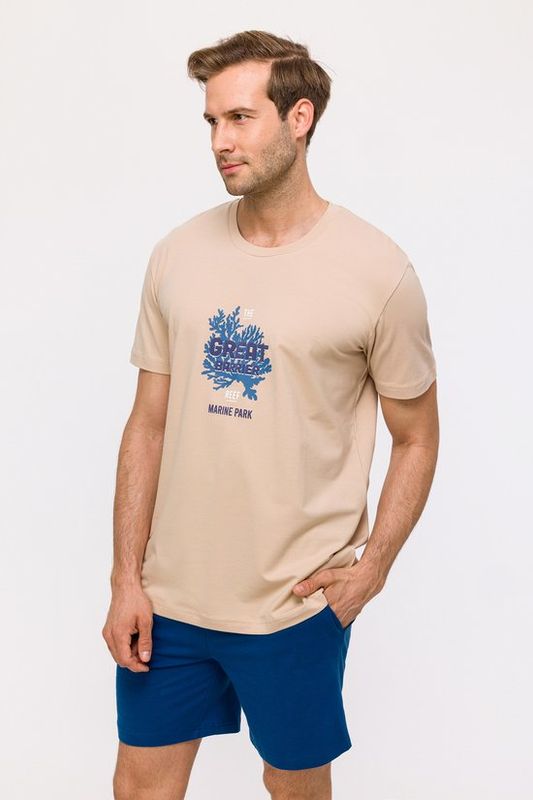 Woody - Heren Pyjama - Beige