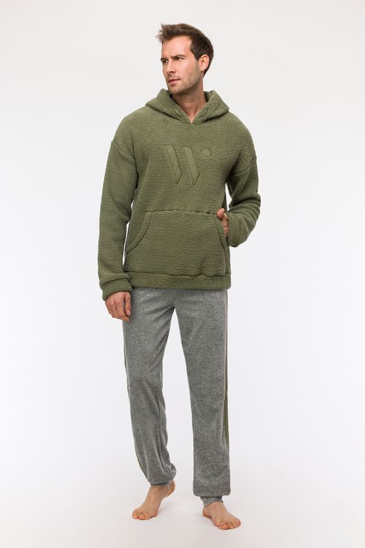 Woody - Jongens/Heren Sweater en Broek - Kakigroen