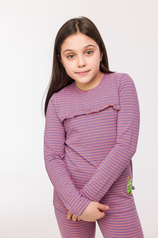 Woody - Meisjes Pyjama - Roze/Lila Gestreept