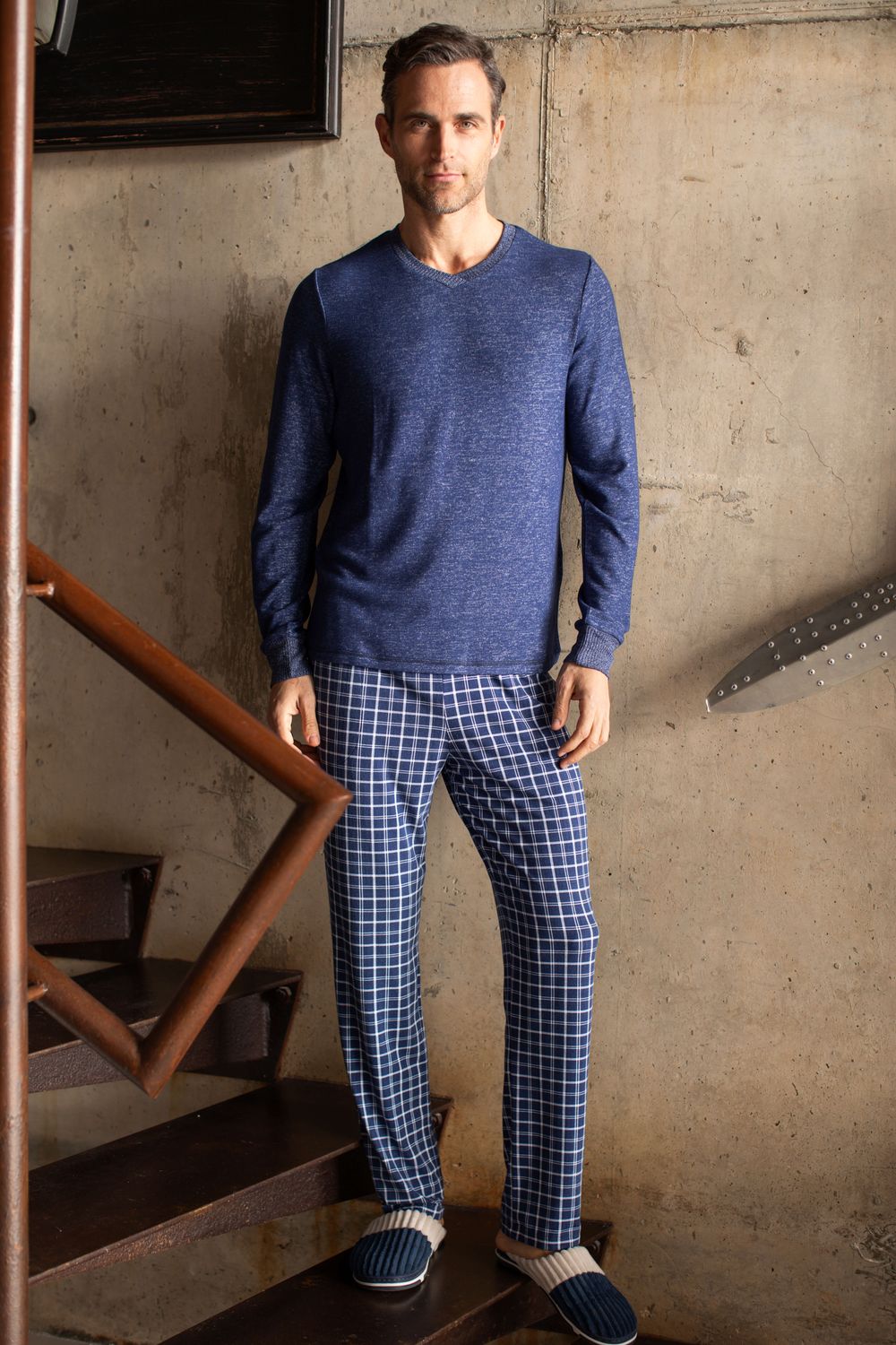 Barandi - Ultra-Soft Men&#39;s Pajama Set with Stylish Checks