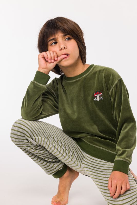 Woody - Jongens/Heren Pyjama - Kakigroen