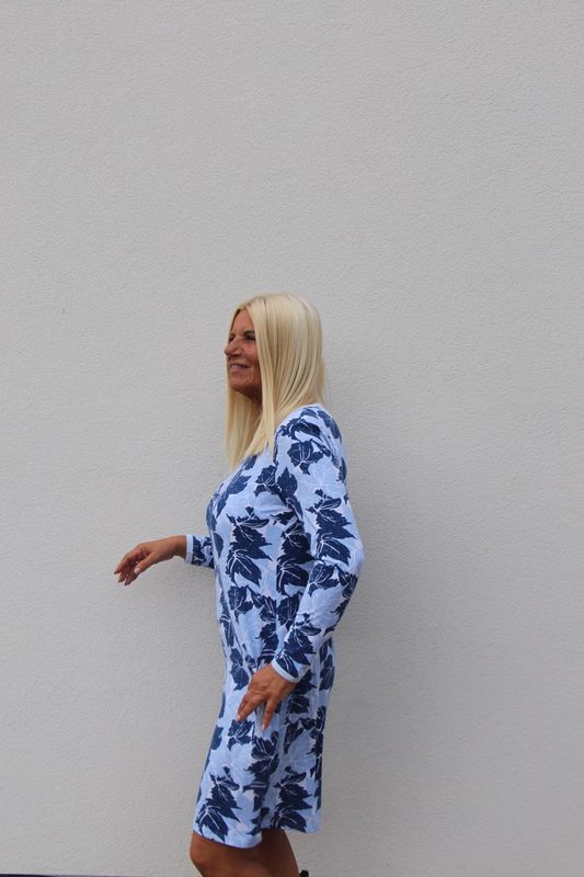 Barandi - Slaapkleed met lange mouwen - Microfibre - Blue Kobalt