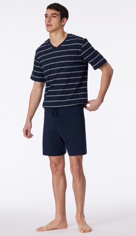 Schiesser - Herenpyjama Short - Donkerblauw