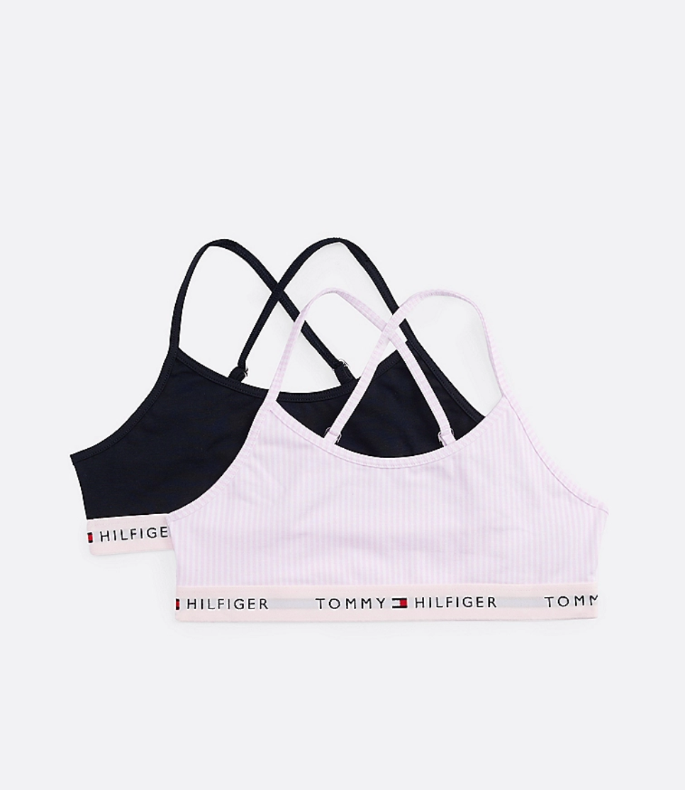 Tommy Hilfiger - Cross Back Bralette - Donkerblauw / Roze Gestreept