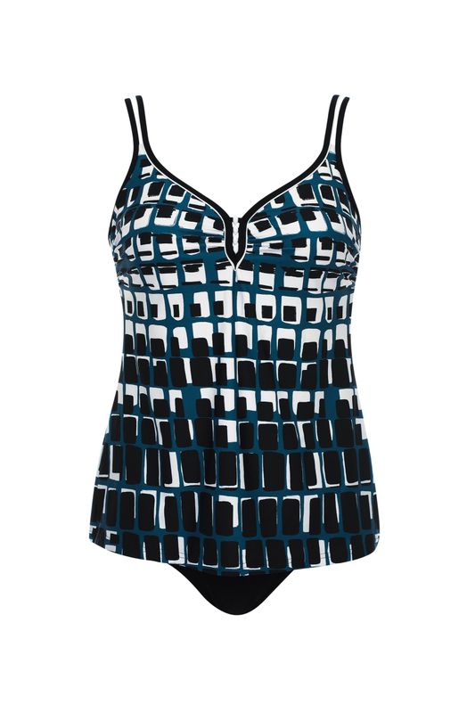 Sunflair - Tankini - Zwart/Wit/Blauw