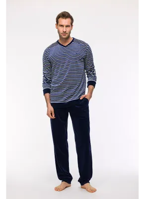 Woody - Jongens/Heren Pyjama - Blauw Gestreept