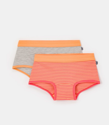 Woody - Duopack shorts - Grijs mélee + streep