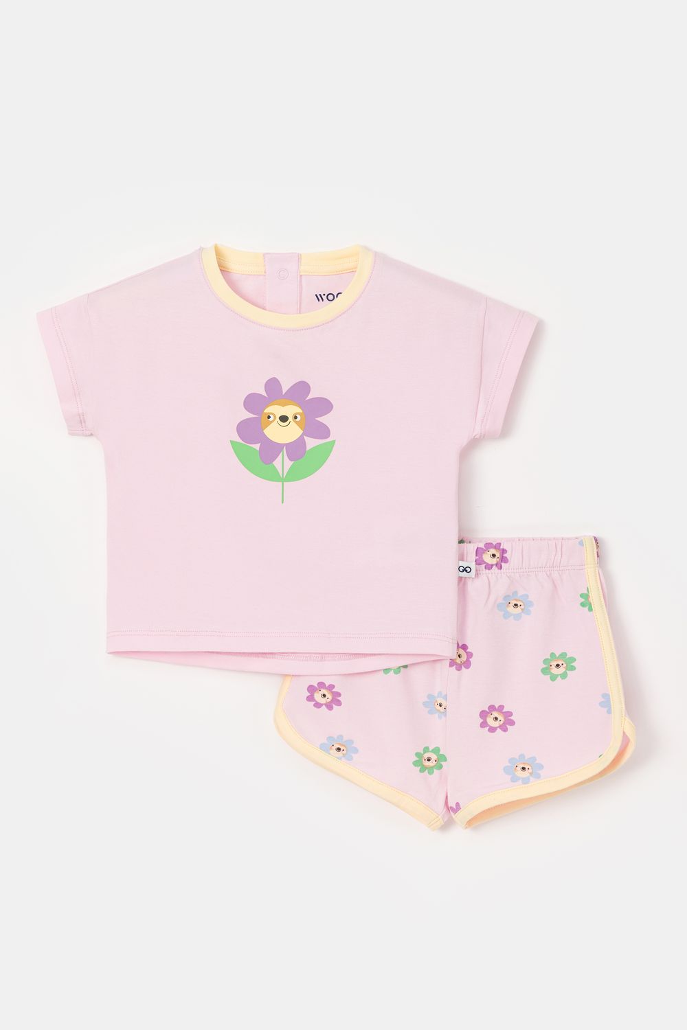 Woody - Baby Meisjes pyjama - Lichtroze