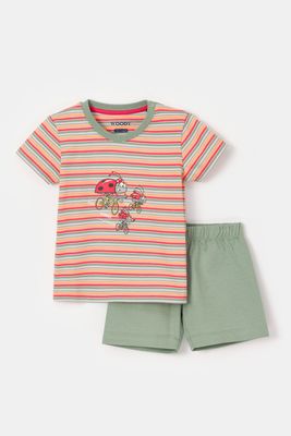 Woody - Baby jongens pyjama - Multicolour streep