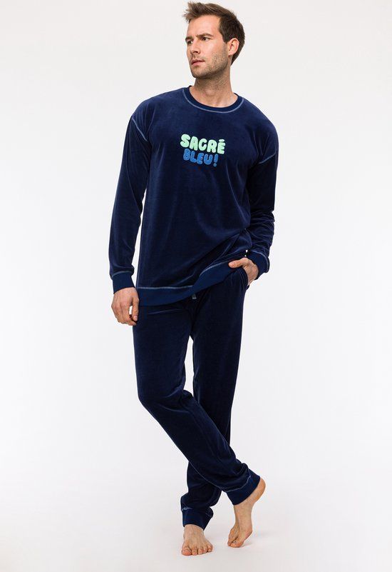 Woody - Heren Pyjama - Donkerblauw