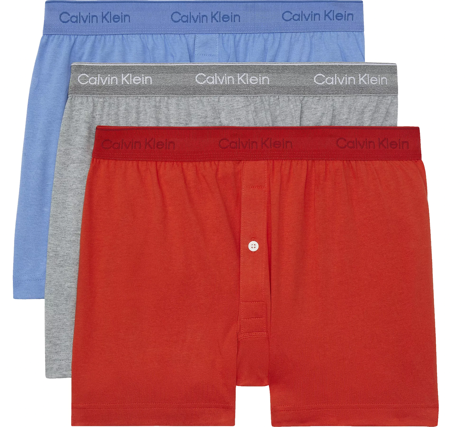 Calvin Klein - 3pack boxers - 100% katoen - red/grey/blue