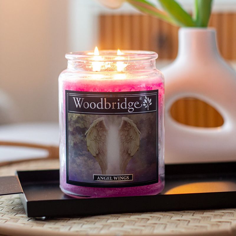 WOODBRIDGE - Poedergeurkaars in glas groot  - Angel Wings  - 565g