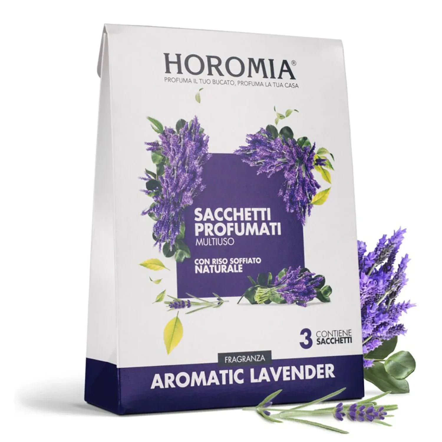 HOROMIA - Set geurzakjes voor de garderobe italiaans premium Aromatic Lavender - 3 pcs. x 12g