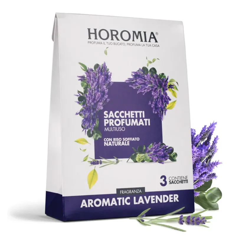 HOROMIA - Set geurzakjes voor de garderobe italiaans premium Aromatic Lavender - 3 pcs. x 12g