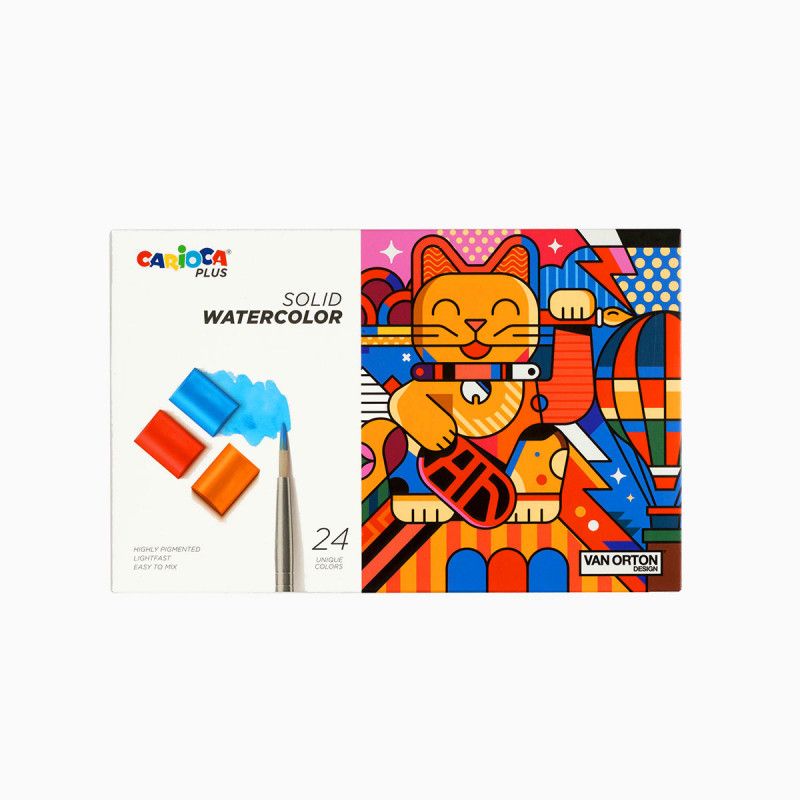 Carioca Plus Solid Watercolor - 24 Pcs