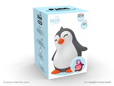 Dhink Collection -  	 Nachtlampje Penguin (zacht silicone) Oplaadbaar + 15 min. timer + tikfunctie