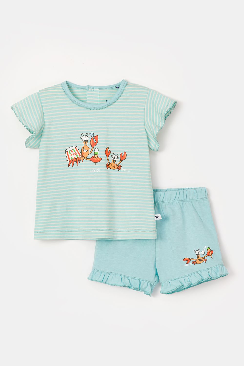 Woody - Baby Meisjes Pyjama - Lichtblauw