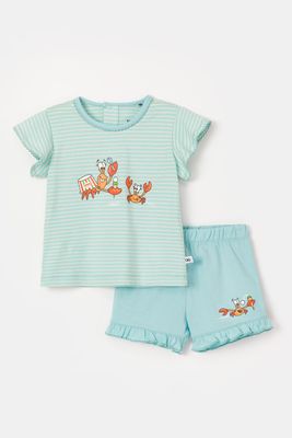 Woody - Baby Meisjes Pyjama - Lichtblauw