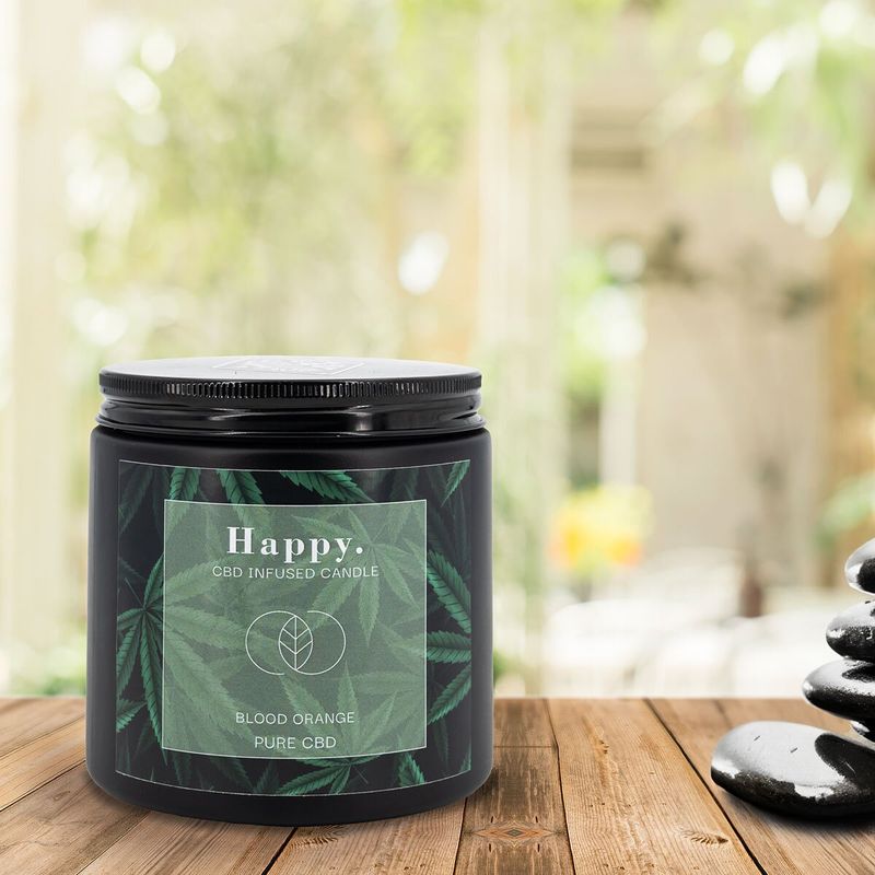 Candle Brothers - CBD Infused Geurkaars &quot;Happy&quot; - Blood Orange