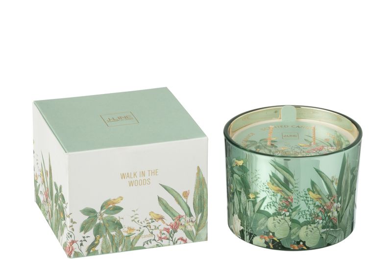 J-Line - Geurkaars Walk In The Woods Wax Groen Small-30 Uren