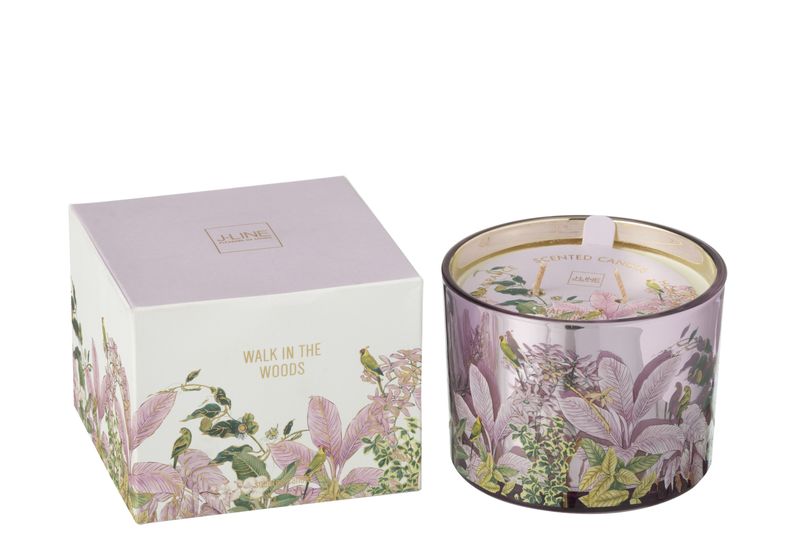 J-Line - Geurkaars Walk In The Woods Wax Roze Small-30 Uren