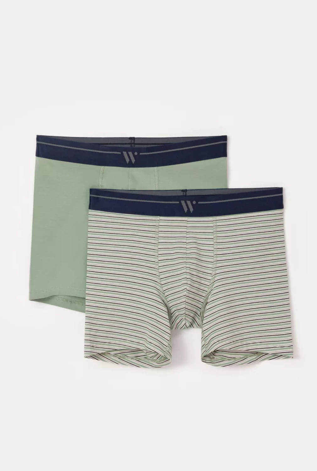 Woody - Duopack Heren Boxers - Kaki + Gestreept