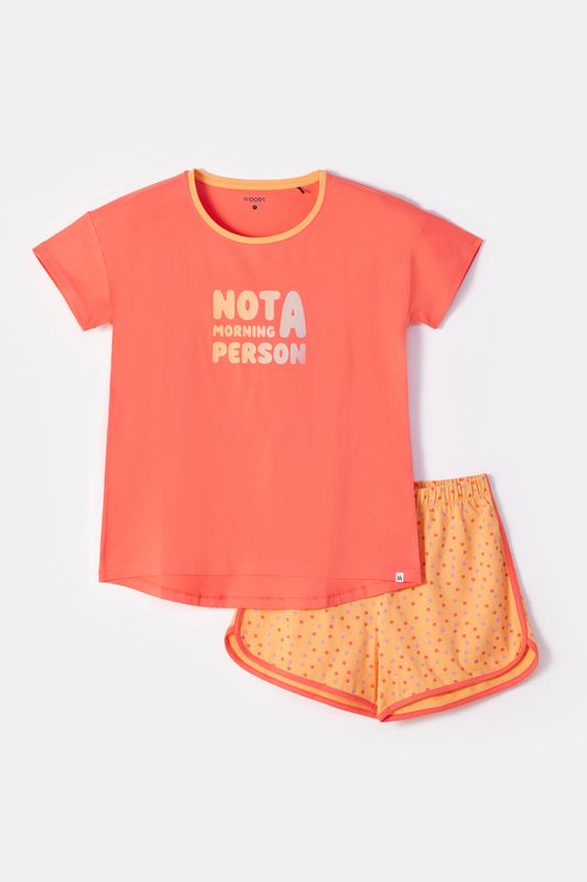 Woody - Meisjes/Dames Pyjama - Koraalrood