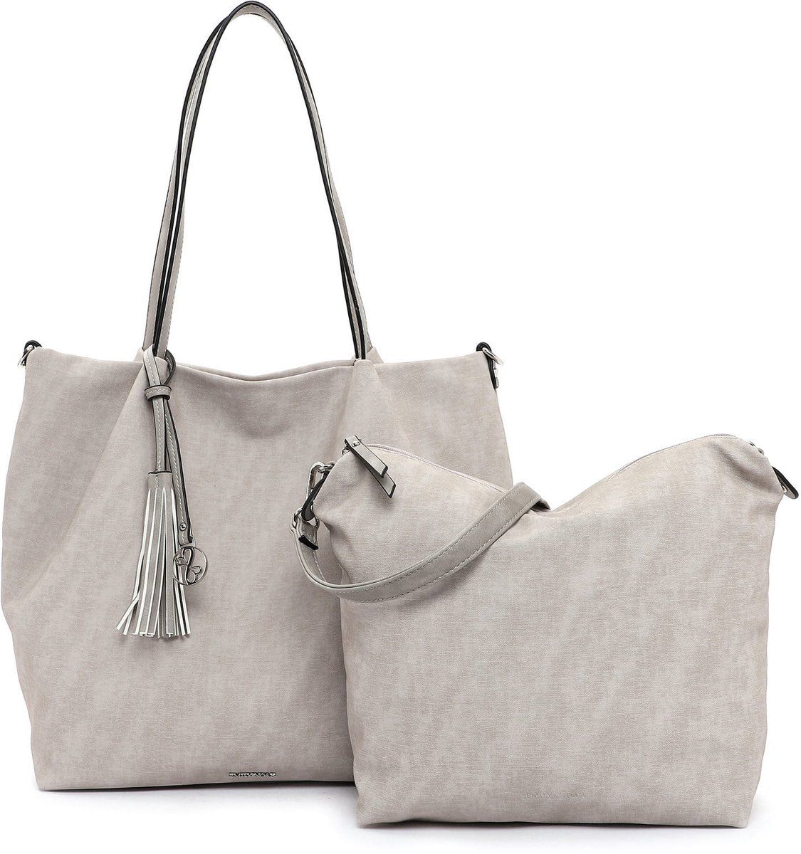Emily &amp; Noah - Shopper 3 in 1 &quot;Elke&quot; Groot - Lichtgrijs